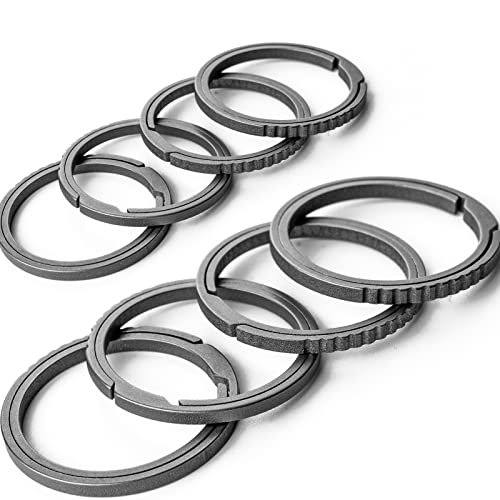 FEGVE Small Titanium Side Pushing Keychain Rings, Easy Open Key Chain Ring for Men and Women - Image 1
