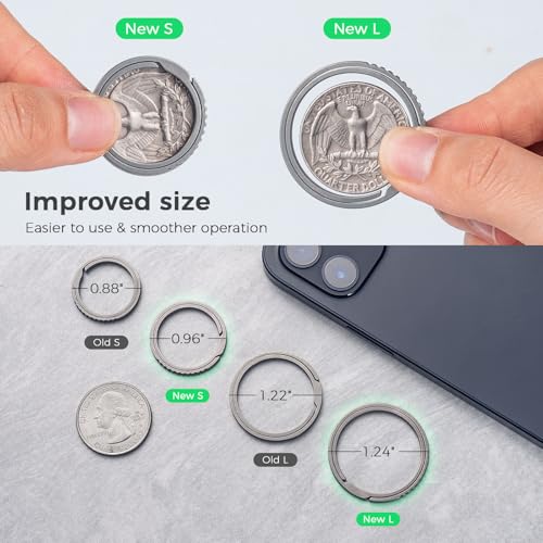 FEGVE Small Titanium Side Pushing Keychain Rings, Easy Open Key Chain Ring for Men and Women - Image 2