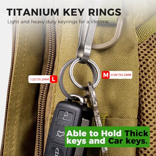 FEGVE Small Titanium Side Pushing Keychain Rings, Easy Open Key Chain Ring for Men and Women - Image 5