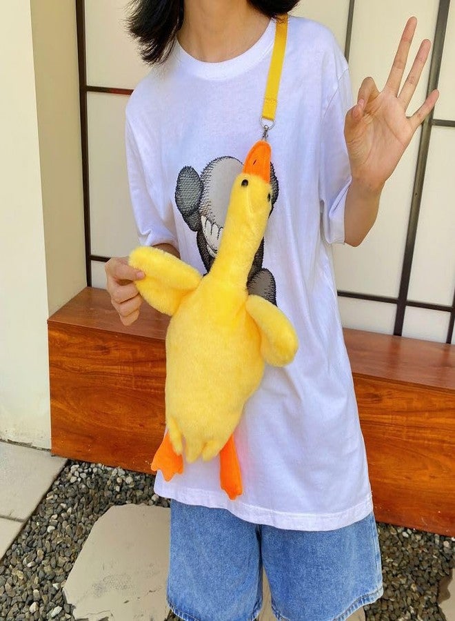 Ueeksry Cute Goose Crossbody Bag, Kawaii Plush Purse Shoulder Bag, Novelty Bag, Animal Shoulder Bag for Women - Yellow - Image 2
