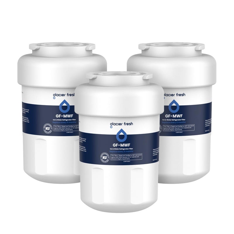 GLACIER FRESH فلتر مياه ثلاجة GLACIER FRESH بديل لـ MWF، SmartWater MWFP، MWFA، GWF، HDX FMG-1، WFC1201، RWF1060، 197D6321P006، Kenmore 9991، عبوة 3 - Image 1