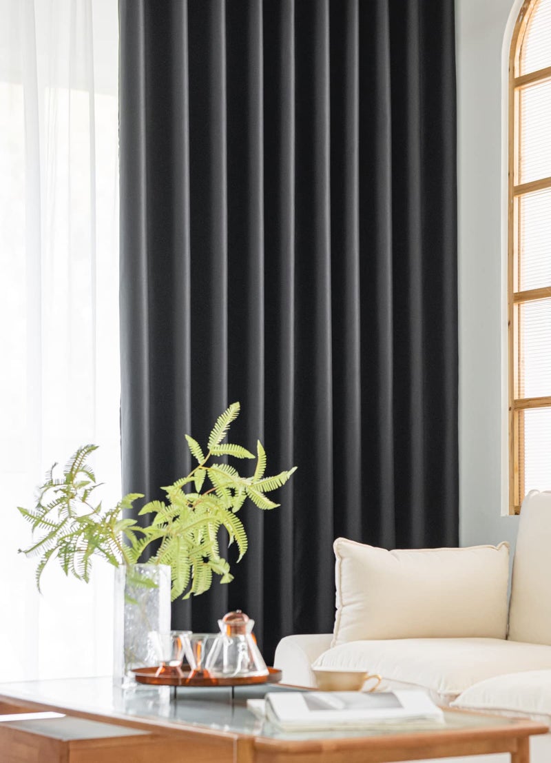 MOONVAN Windows Black Blackout Curtains 63 inches Long 2 Panels Set Grommet Blackout Drapes Energy Saving Noise Reducing Thermal Insulated for Bedroom Living Room Nursery - Image 3