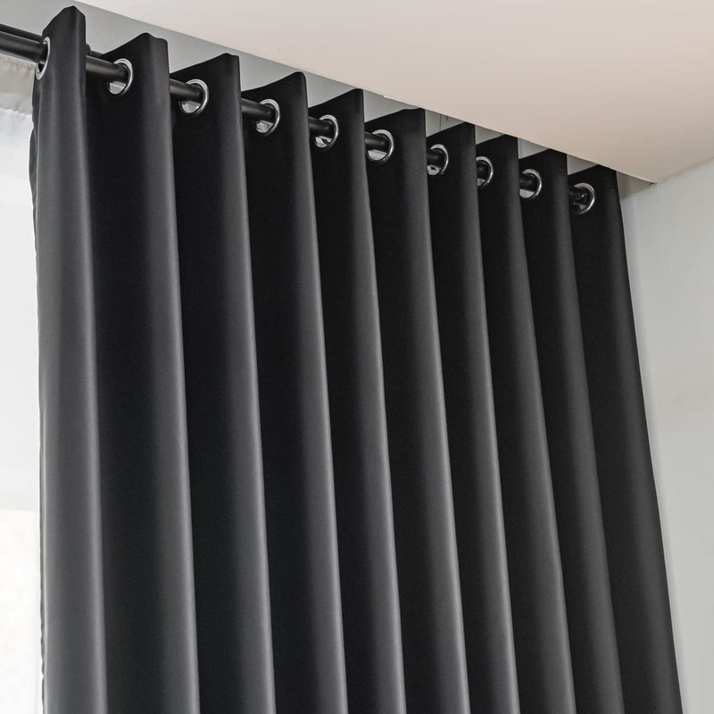 MOONVAN Windows Black Blackout Curtains 63 inches Long 2 Panels Set Grommet Blackout Drapes Energy Saving Noise Reducing Thermal Insulated for Bedroom Living Room Nursery - Image 5