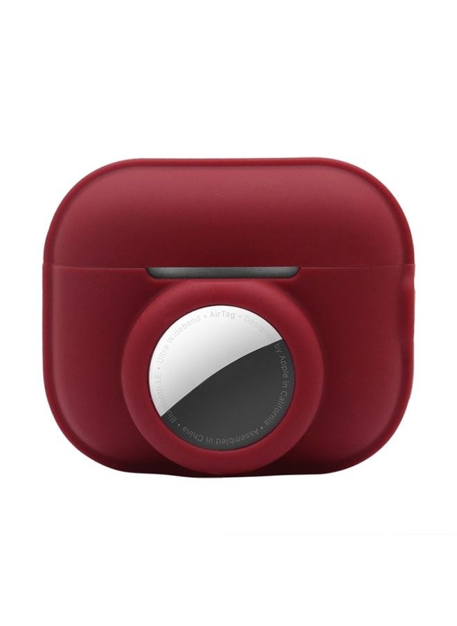 Generic - Case Cover For AirPods Pro 2 / AirTag 2 in 1 Shockproof Full Coverage Silicone Protective Case Wine Red - Image 1