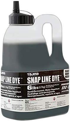 Tajima Tajima Marking Chalk  Black 6 lbs 27kg Semi Permanent SnapLine Dye with Durable Bottle  EasyFill Nozzle  PLC3BK2700 