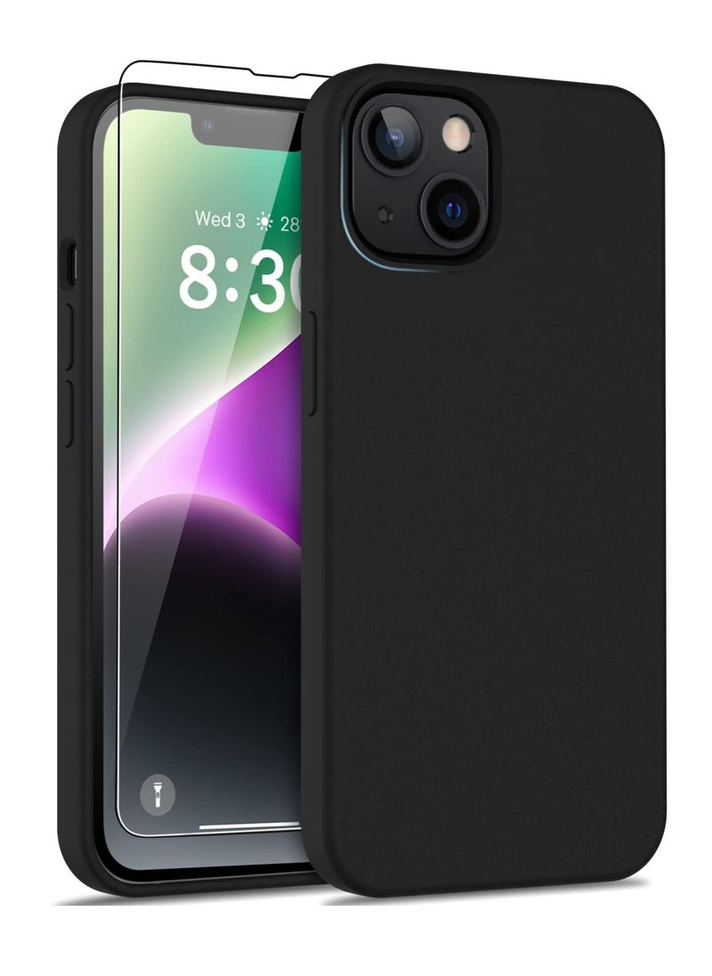 Houmt - iPhone 14 Case with 2 Pack Screen Protectors Soft Silicone Gel Rubber Cover Slim Fit Shockproof Protective Phone Case Cover for iPhone 14 6.1 inch - Image 1