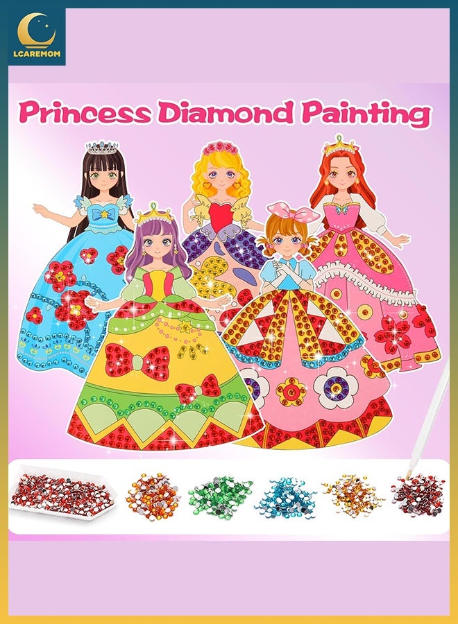 LCAREMOM Art Craft Activity for Kids, Paper Makeup DIY  Toy, Diamond Painting, Dress Up and Makeup Art Set, Creative Paper Toy and Educational Craft Kit, Birthday Gift for Kids - Image 3