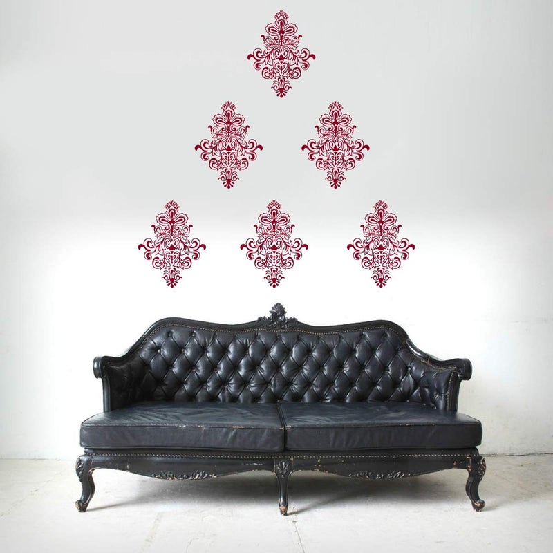 Decor Villa Vinyl Border Motif Wall Sticker Decal Brown Standard Pack of 6