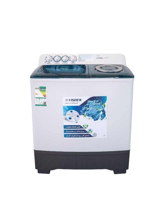 FISHER Twin Tub Washing Machine 18 Kg Plastic Body White - Image 1