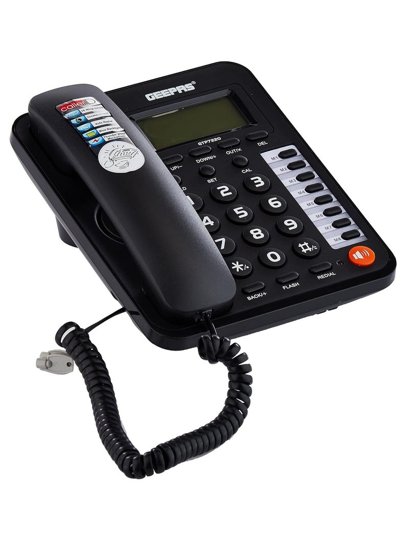 GEEPAS Classic design phone combining elegance and modern functionality for convenient calling with caller ID Compact quality and classic design Hands free calling and automatic redial function - Image 3