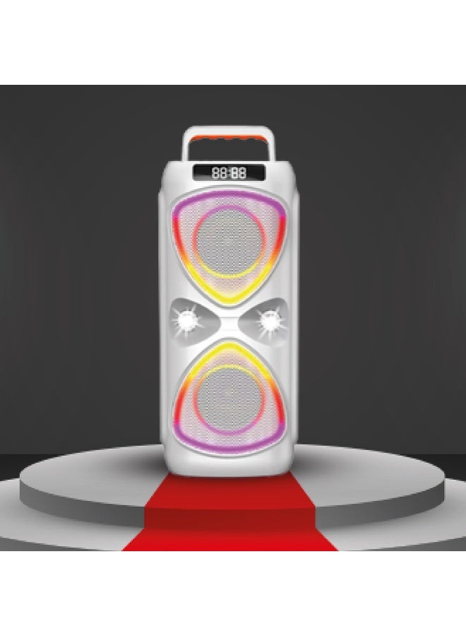 Torima مكبر صوت لاسلكي أبيض من TORİMA D78 – مكبر صوت بلوتوث محمول بصوت قوي وجهير عميق - Image 2