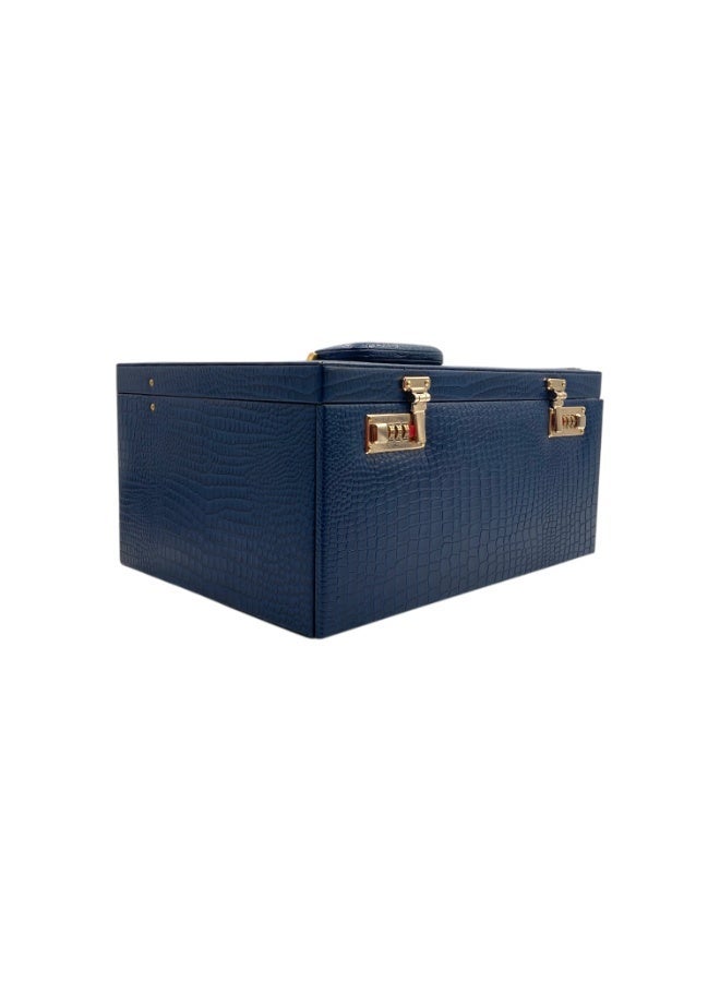 LAVERI LEATHER Genuine Leather Jewellery Box Blue - Image 2