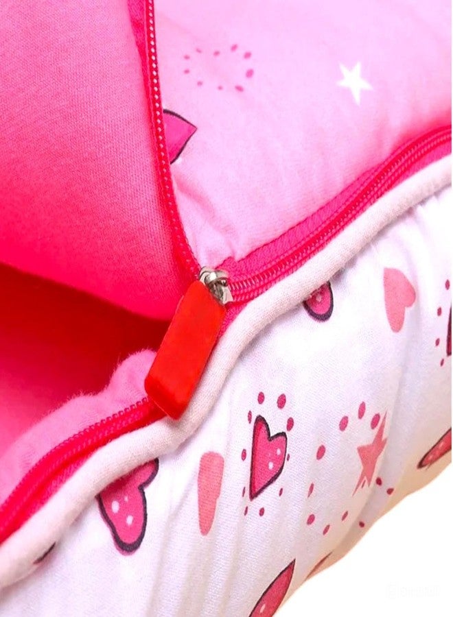 RUMPES 3-in-1 Baby Bed, Sleeping Bag & Carry Nest - Portable Cotton Bassinet for Newborns & Infants, Unisex Baby Bedding for Travel & Home, Soft & Breathable, 0M+ (P-New Pink Unicorn SLP) - Image 5