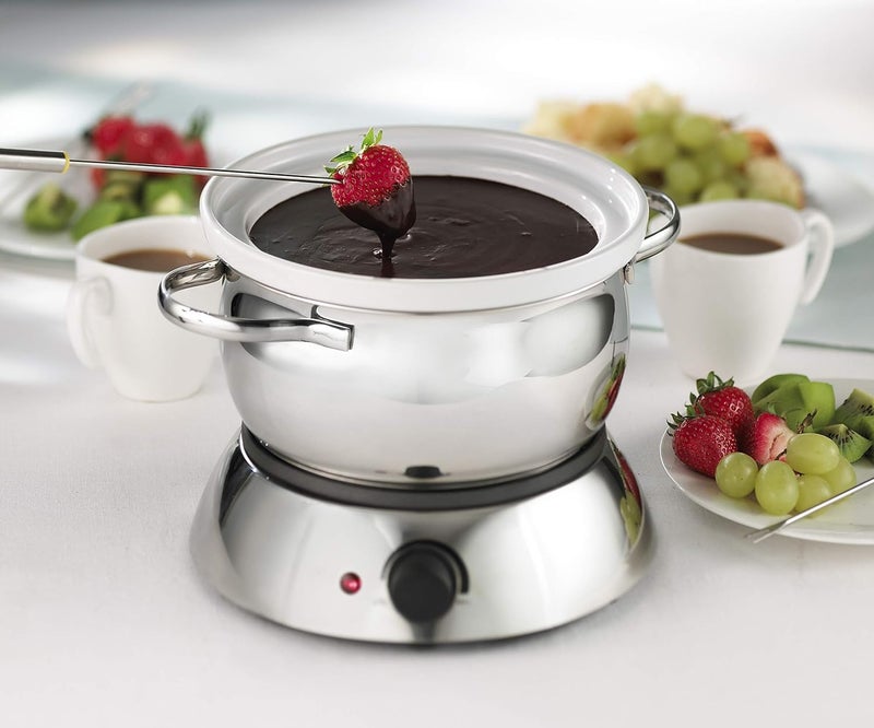 Trudeau Trudeau 0829020 Alto 3in1 Electric Fondue Set for Chocolate and Cheese 11Piece with Forks Included Stainless Steel 81 Ounce Silver  - Image 5