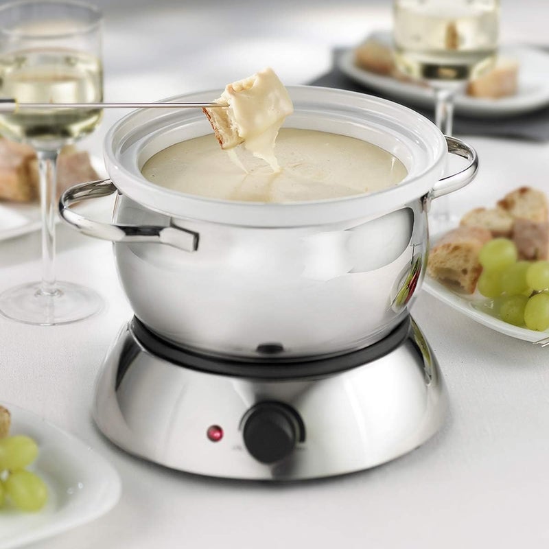 Trudeau Trudeau 0829020 Alto 3in1 Electric Fondue Set for Chocolate and Cheese 11Piece with Forks Included Stainless Steel 81 Ounce Silver  - Image 4