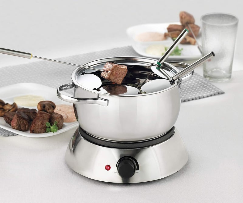 Trudeau Trudeau 0829020 Alto 3in1 Electric Fondue Set for Chocolate and Cheese 11Piece with Forks Included Stainless Steel 81 Ounce Silver  - Image 2