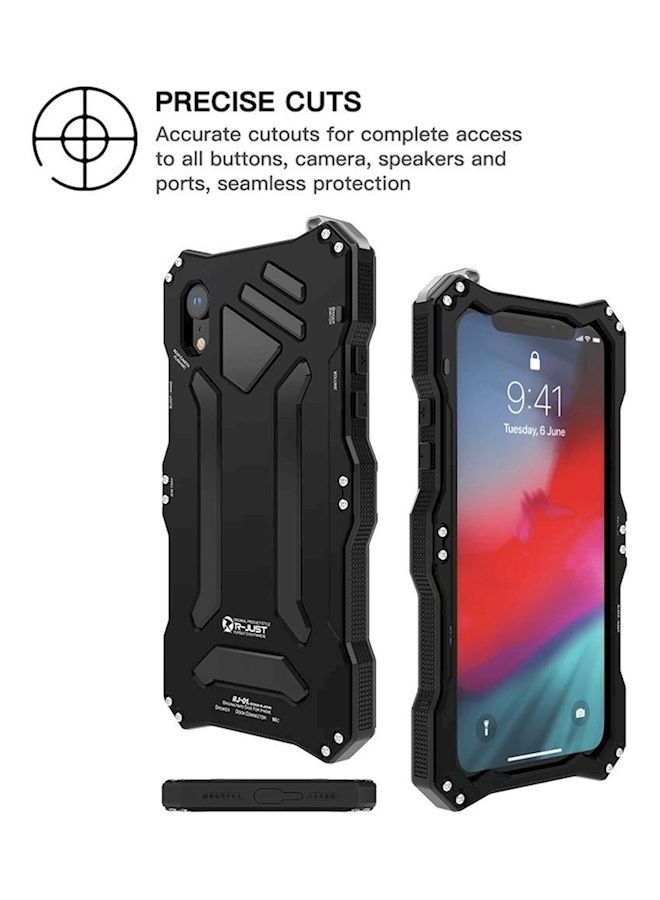 NIBEMINENT Metal Case for iPhone XR Outdoor Camping Protector Phone Shockproof Silicone Shell Black  - Image 3