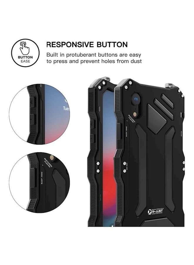 NIBEMINENT Metal Case for iPhone XR Outdoor Camping Protector Phone Shockproof Silicone Shell Black  - Image 4
