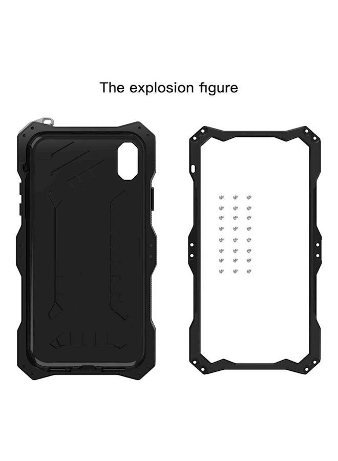 NIBEMINENT Metal Case for iPhone XR Outdoor Camping Protector Phone Shockproof Silicone Shell Black  - Image 2