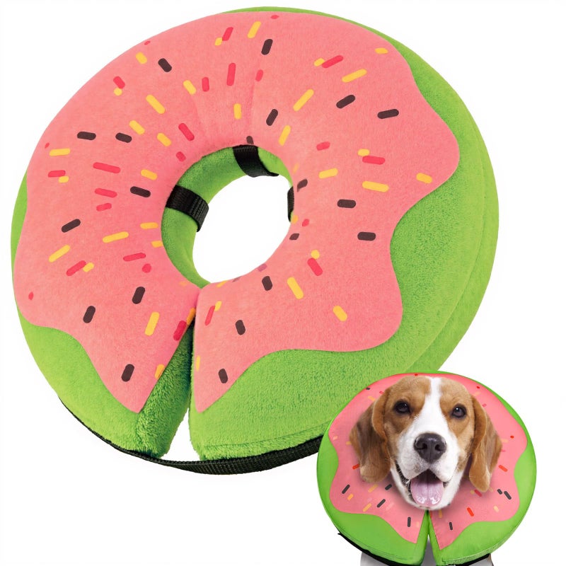 Gimars Inflatable Dog Cone Alternative Dog Donut Collar After Surgery Soft Neck Pillow Recovery Cone Elizabethan Collar Alternative for Medium Dogs - Image 2