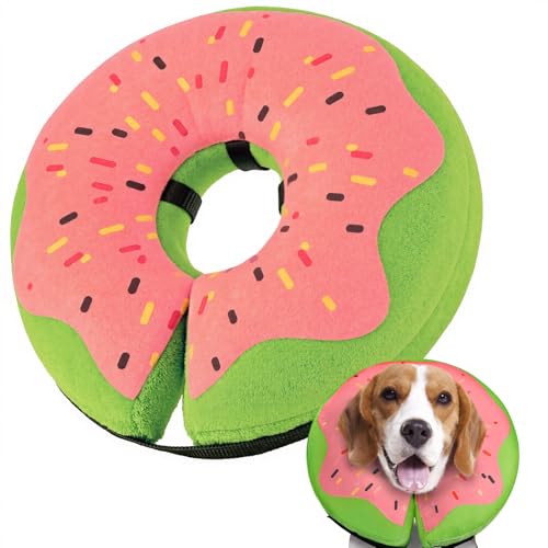 Gimars Inflatable Dog Cone Alternative Dog Donut Collar After Surgery Soft Neck Pillow Recovery Cone Elizabethan Collar Alternative for Medium Dogs - Image 1
