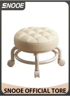 Low Stool with Wheels Heavy-Duty Round Low Stool 360-Degree Rotation Universal Wheels Low Rolling Stool for Home,Low Roller Stools,Rolling Stool Seats with Mute Wheels