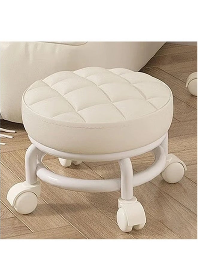 Snooe - Low Stool with Wheels Heavy-Duty Round Low Stool 360-Degree Rotation Universal Wheels Low Rolling Stool for Home,Low Roller Stools,Rolling Stool Seats with Mute Wheels - Image 1