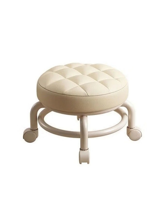Snooe - Low Stool with Wheels Heavy-Duty Round Low Stool 360-Degree Rotation Universal Wheels Low Rolling Stool for Home,Low Roller Stools,Rolling Stool Seats with Mute Wheels - Image 1