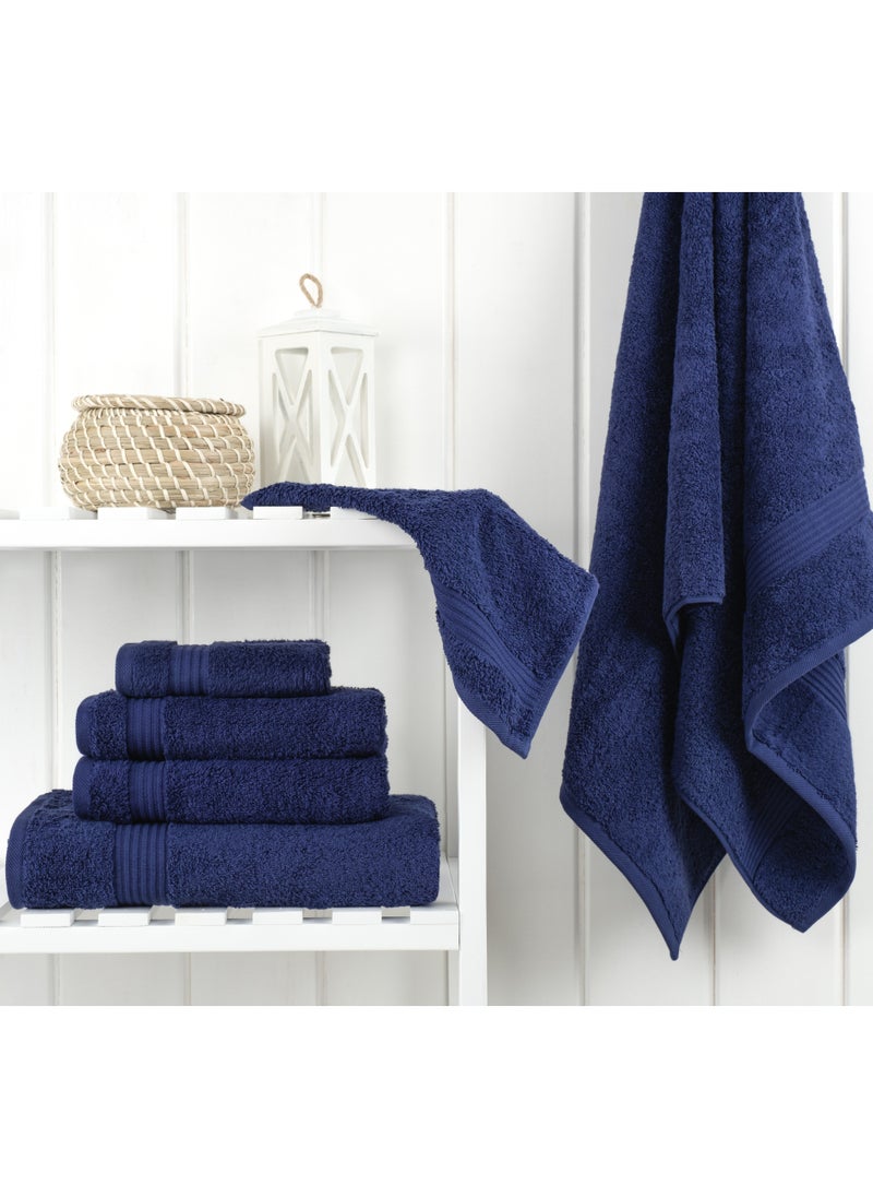 Safi Plus Towel Set Luxury Hotel Quality 500 GSM Genuine Combed Cotton, Super Soft & Absorbent Family Bath Towels 6 Piece Set -  2 Bath Towels, 2 Hand Towels, 2 Washcloths - Navy Blue  - Image 2