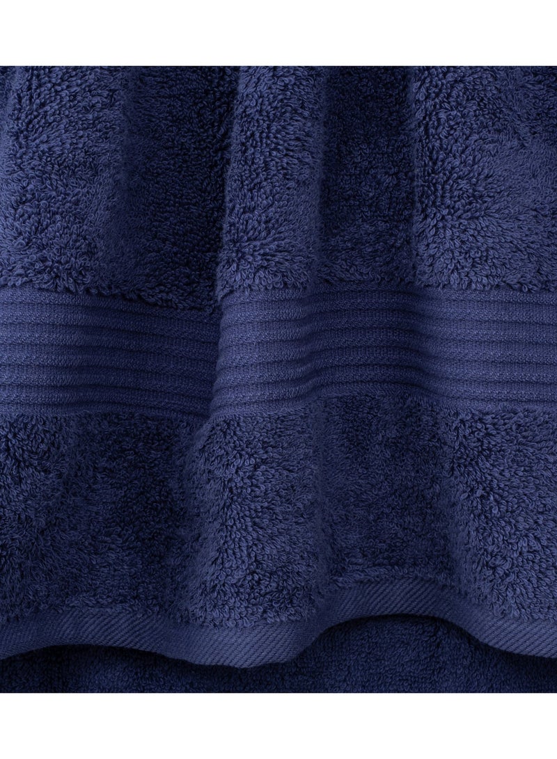 سافي بلس مجموعة مناشف فاخرة بجودة فندقية 500 جرام في المتر المربع من القطن الممشط الأصلي، مناشف حمام عائلية فائقة النعومة وذات قدرة على الامتصاص مجموعة من 6 قطع - 2 منشفة حمام، 2 منشفة يد، 2 منشفة - أزرق داكن - Image 3