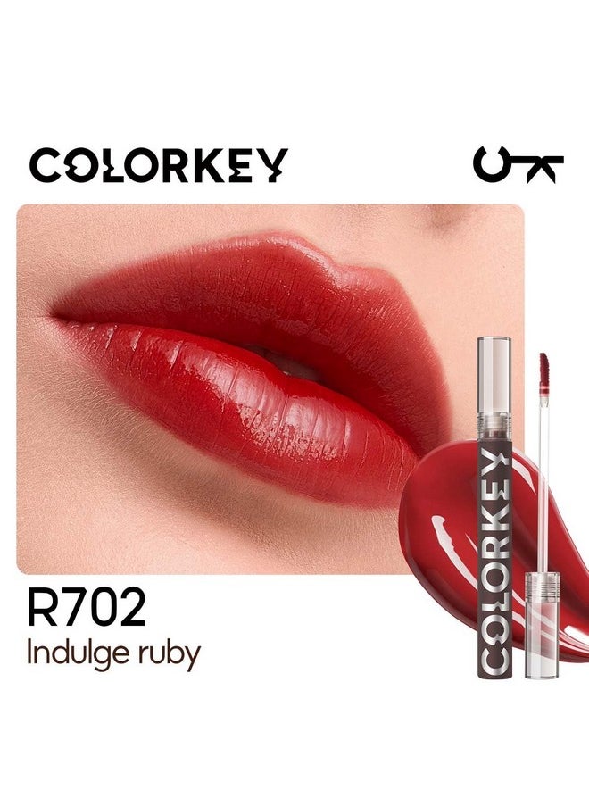 COLORKEY COLORKEY Lip Gloss Mirror Series, Hydrating Lip Gloss with Essential oil, High Shine Glossy Lip Tint, Hydrated & Fuller-looking Lips, Long-Lasting Liquid Lipstick(R702)  - Image 2