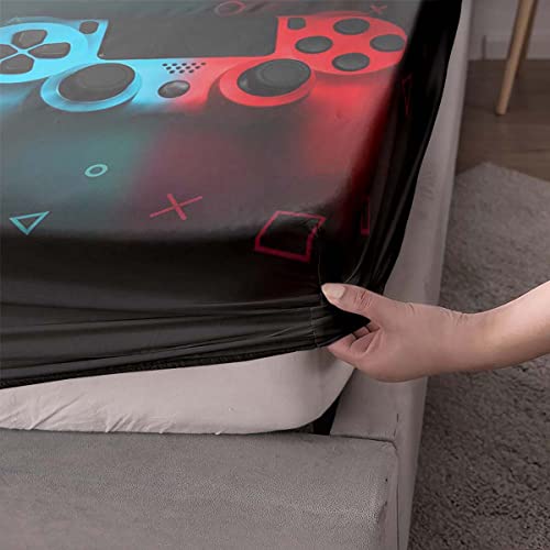 HOSIMA Gaming Bedding Gamepad Fitted Sheet Twin Size and Gamer Bedding Sets for Boys Used to Gamer Room Decor,1 Fitted Sheet+2 Pillowcases. - Image 3