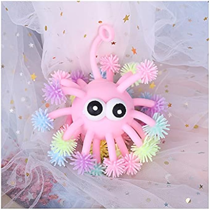 DAIMANPU Anti-stress Cute Bulging Eye Hedgehog Squeeze Luminous Puffer Ball Relieve Pressure Toy Holiday Gift for Autism Kid Teen - Image 5