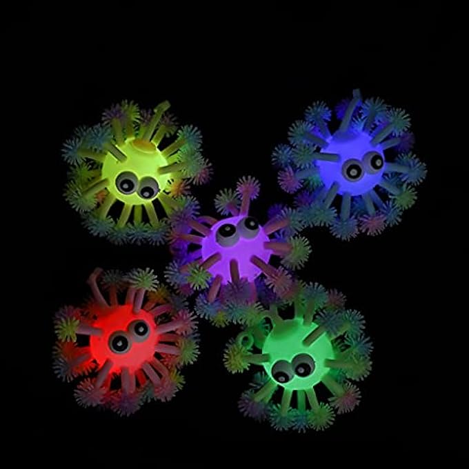 DAIMANPU Anti-stress Cute Bulging Eye Hedgehog Squeeze Luminous Puffer Ball Relieve Pressure Toy Holiday Gift for Autism Kid Teen - Image 4