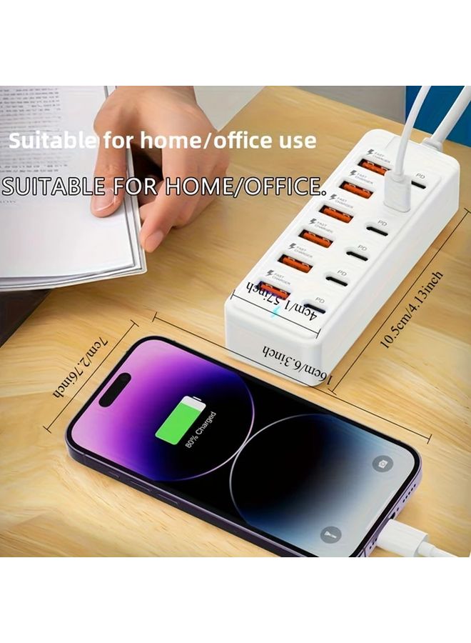 White 12 In 1 USB C Docking Station 66W Fast Charging Multi Port Converter Cable Splitter - Image 3