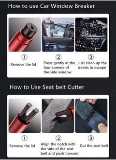 SYOSI Portable Safety Hammer Emergency Escape Tool, Multifunctional Window Breaker with Seat Belt Cutter, Portable Safety Hammer Emergency Escape Tool, One Second Breaking Window Escape (Black)  - Image 5