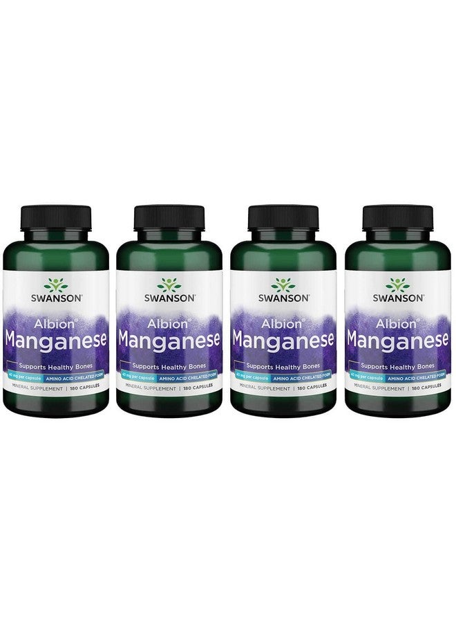 Swanson Albion Chelated Manganese Glycinate 40 Milligrams 180 Capsules - Image 1