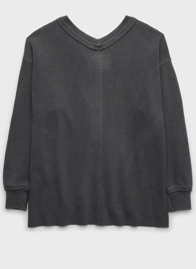 Aerie V-Neck Sweatshirt