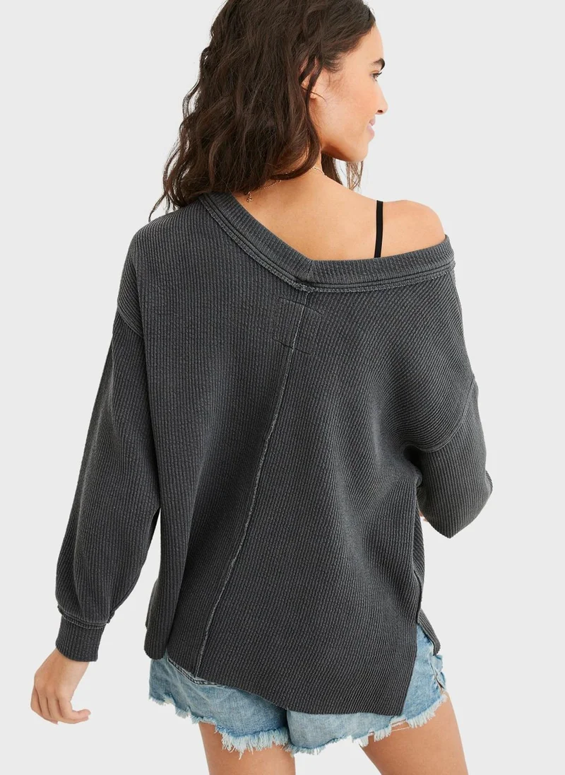Aerie V-Neck Sweatshirt