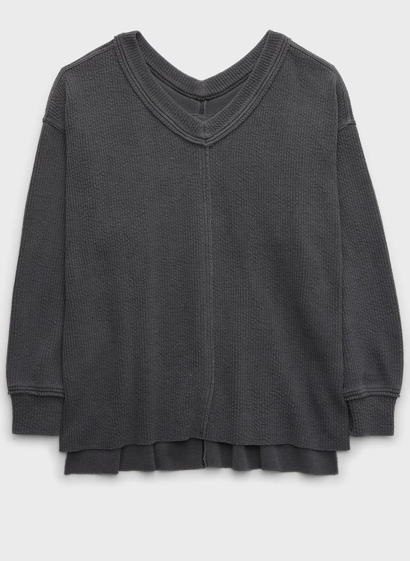 Aerie V-Neck Sweatshirt