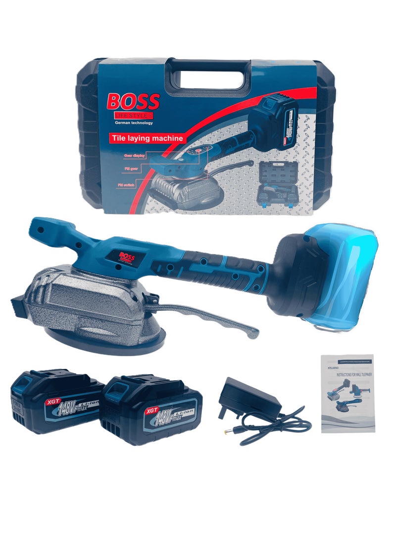 BOSS LIFE STYLE Cordless Tile Vibrator: High-Frequency Adjustable Speed Tool with 11000RPM 80kg Suction Capacity 148VF Battery for Professional Tile Installation  - Image 1