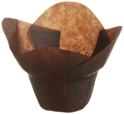 Hoffmaster 611111 Lotus Cup Cupcake Wrapper/Baking Cup, 1-1/4" Diameter x 2-1/4" Height, Small, Chocolate (10 Packs of 250) - Image 3