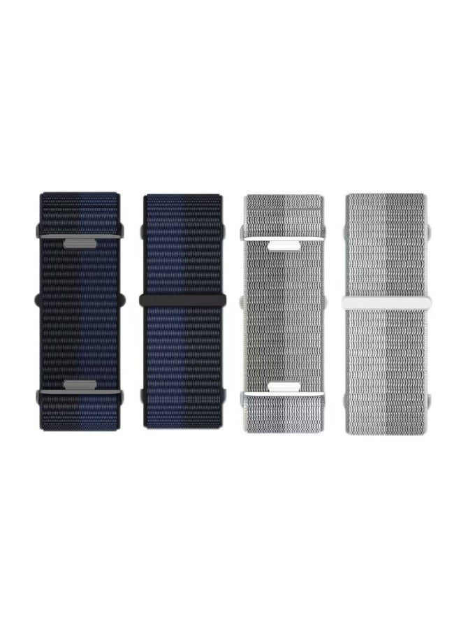 Bukela 3PCS Huawei Watch Fit 4 Pro / Fit 4 / Fit 3 Pro Nylon Strap Replacement Strap Black // Deep Sea Blue / Sky Grey - Image 3
