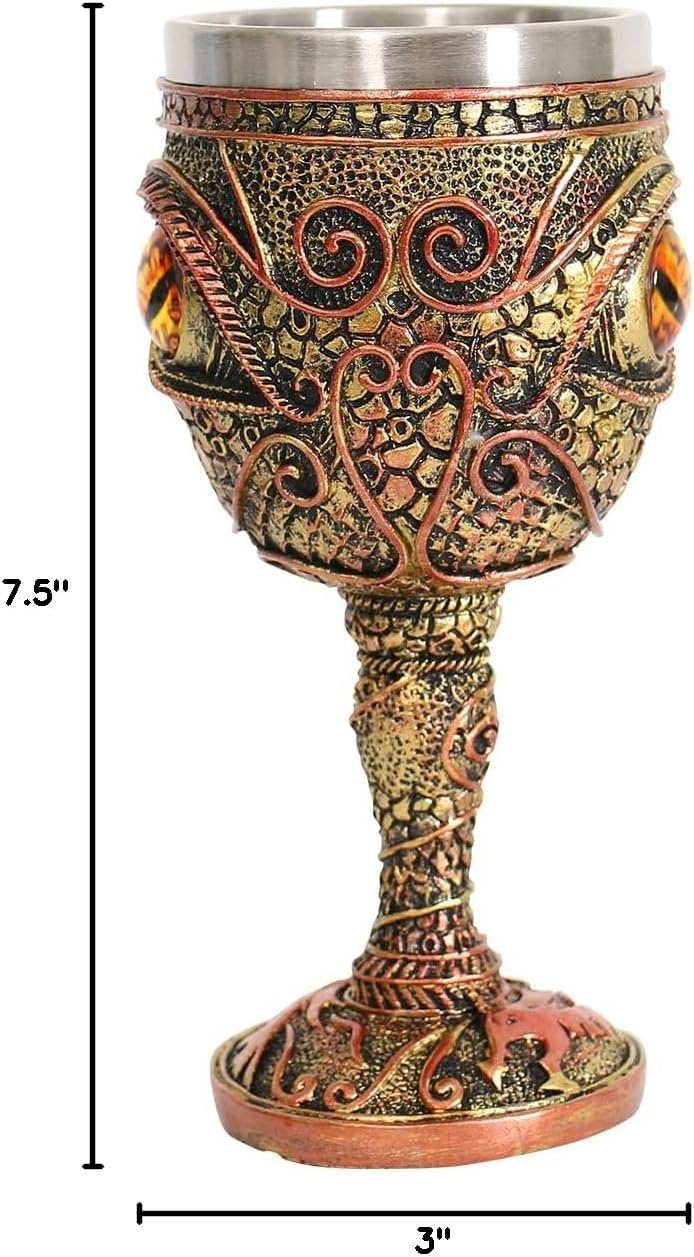 Ottalent Stainless Steel The Eye of The Dragon Wine Goblet Chalice,Dungeons and Dragons Medieval DragonWine Cups 7oz.Men’s Gift (Yellow Eyes) - Image 5