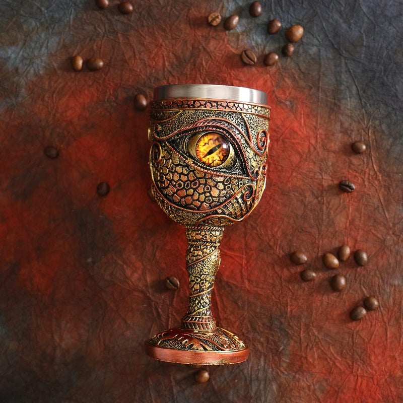 Ottalent Stainless Steel The Eye of The Dragon Wine Goblet Chalice,Dungeons and Dragons Medieval DragonWine Cups 7oz.Men’s Gift (Yellow Eyes) - Image 4