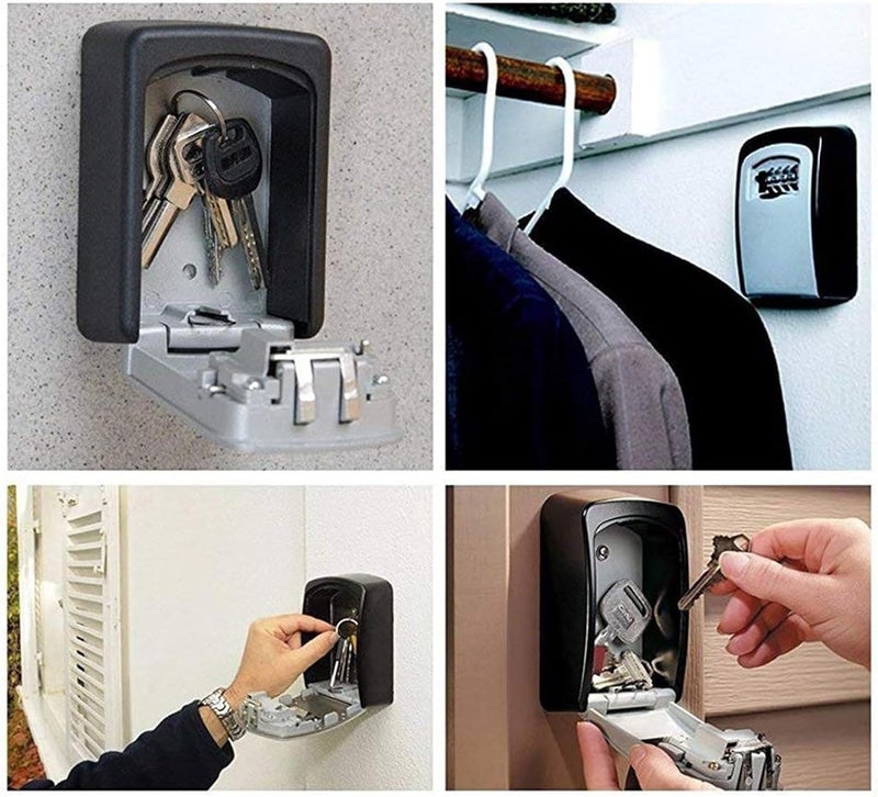 Key Storage Box with Quad Code Blade for Wall Mount, Grey - Image 3