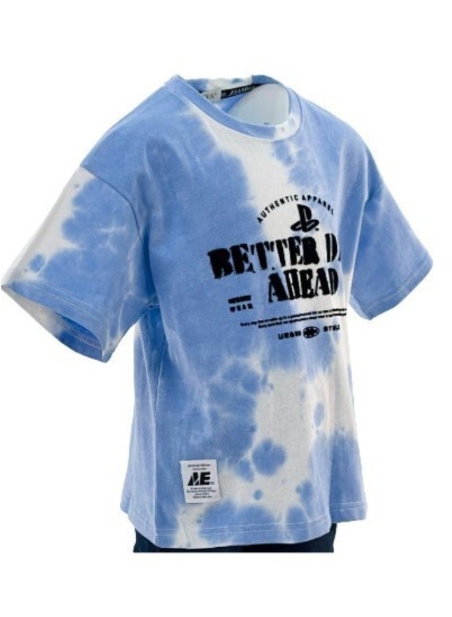 JOANNA JOANNA 23KY309B Boy's Better Days Ahead Quotes Round Neck Short Sleeve T-Shirt - Blue  - Image 2