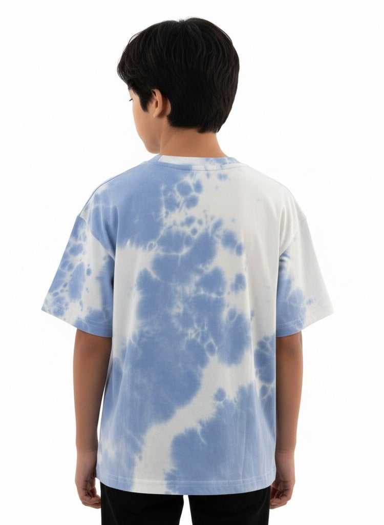 جوانا تي شيرت أولاد برقبة دائرية وأكمام قصيرة مع عبارات "أيام أفضل قادمة" - أزرق - 12 سنة - Image 3