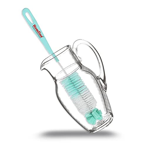 Homfine Bottle Cleaning Brush with Long Handle Foam Head (Aqua Green, Standard, 2) - Image 3