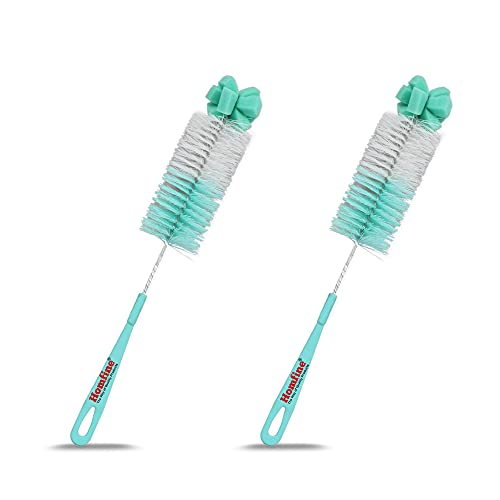 Homfine Bottle Cleaning Brush with Long Handle Foam Head (Aqua Green, Standard, 2) - Image 1